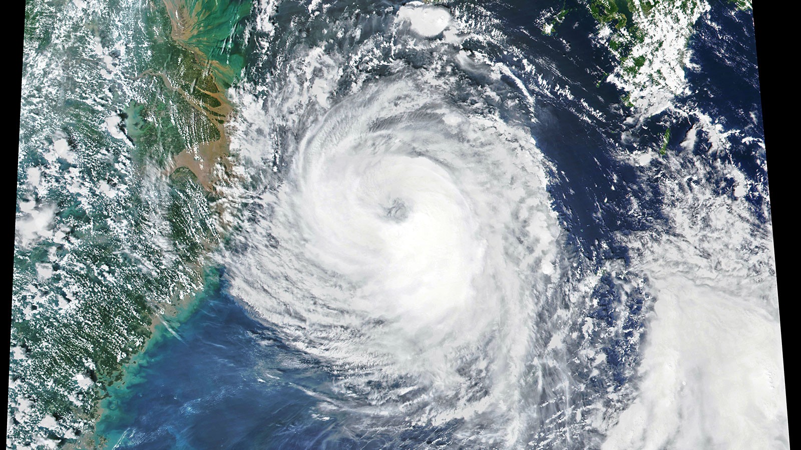 A NASA Earth Observatory image of Typhoon Bavi.