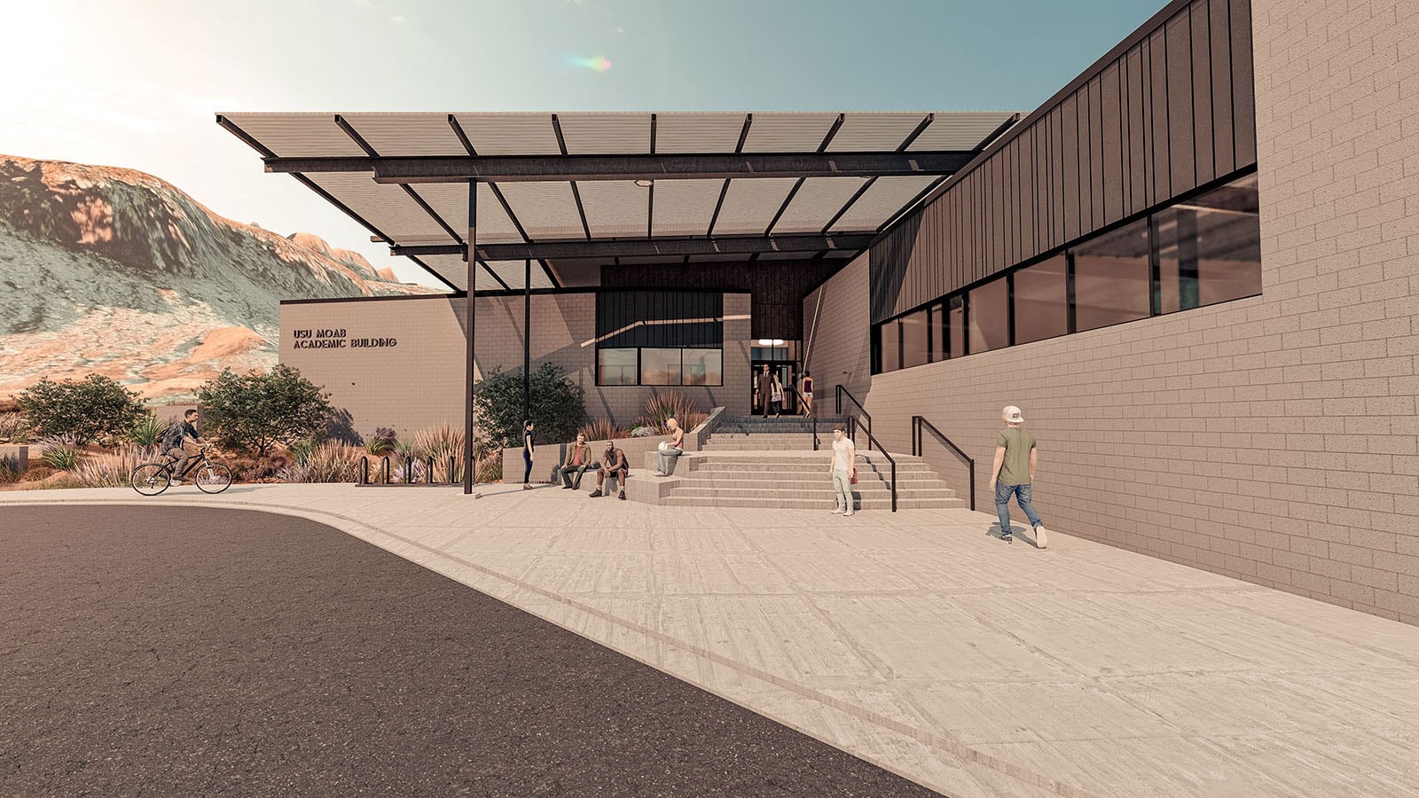 Rendering of USU Moab east entrance.