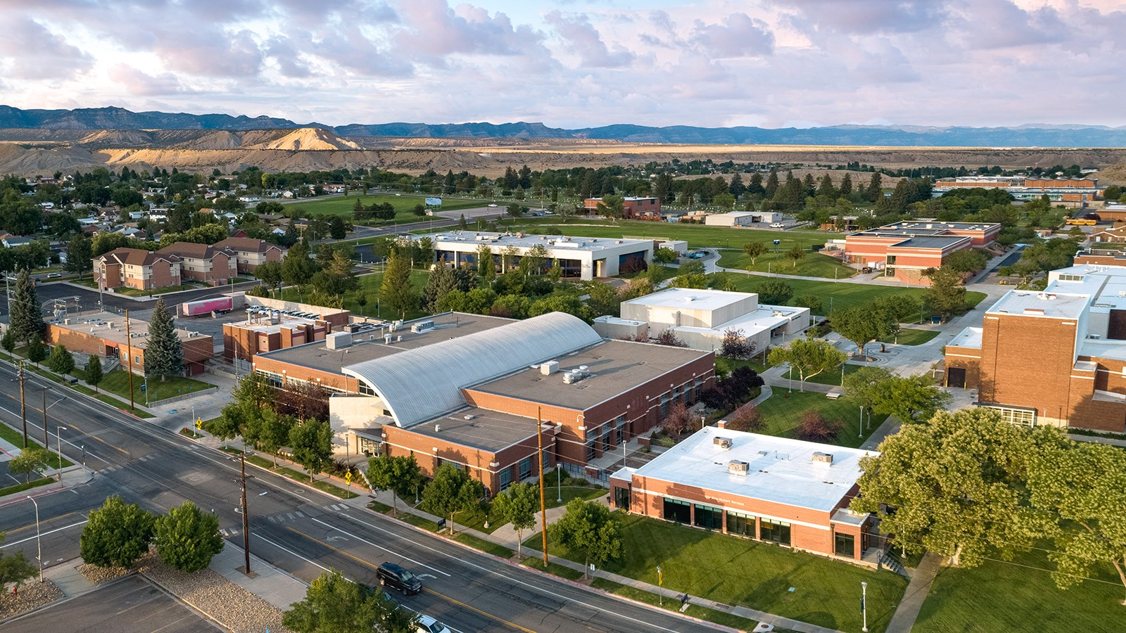 Aerial view of buildings at USU Eastern