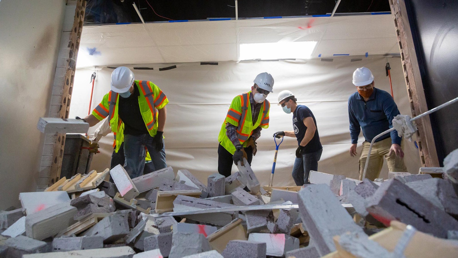 Demolition of the new J-U-B Engineers Student Study Complex.