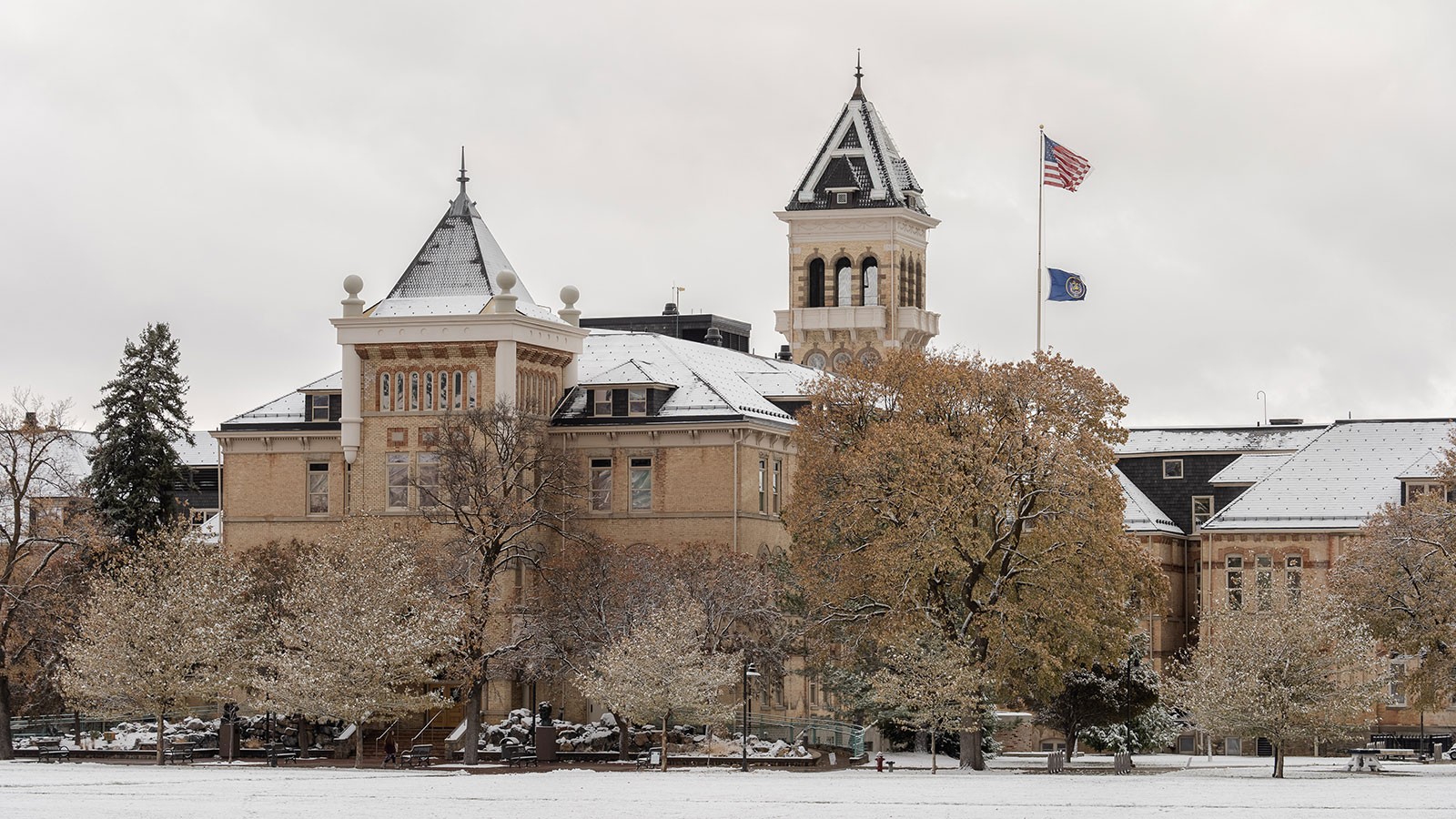 Old main in winter.