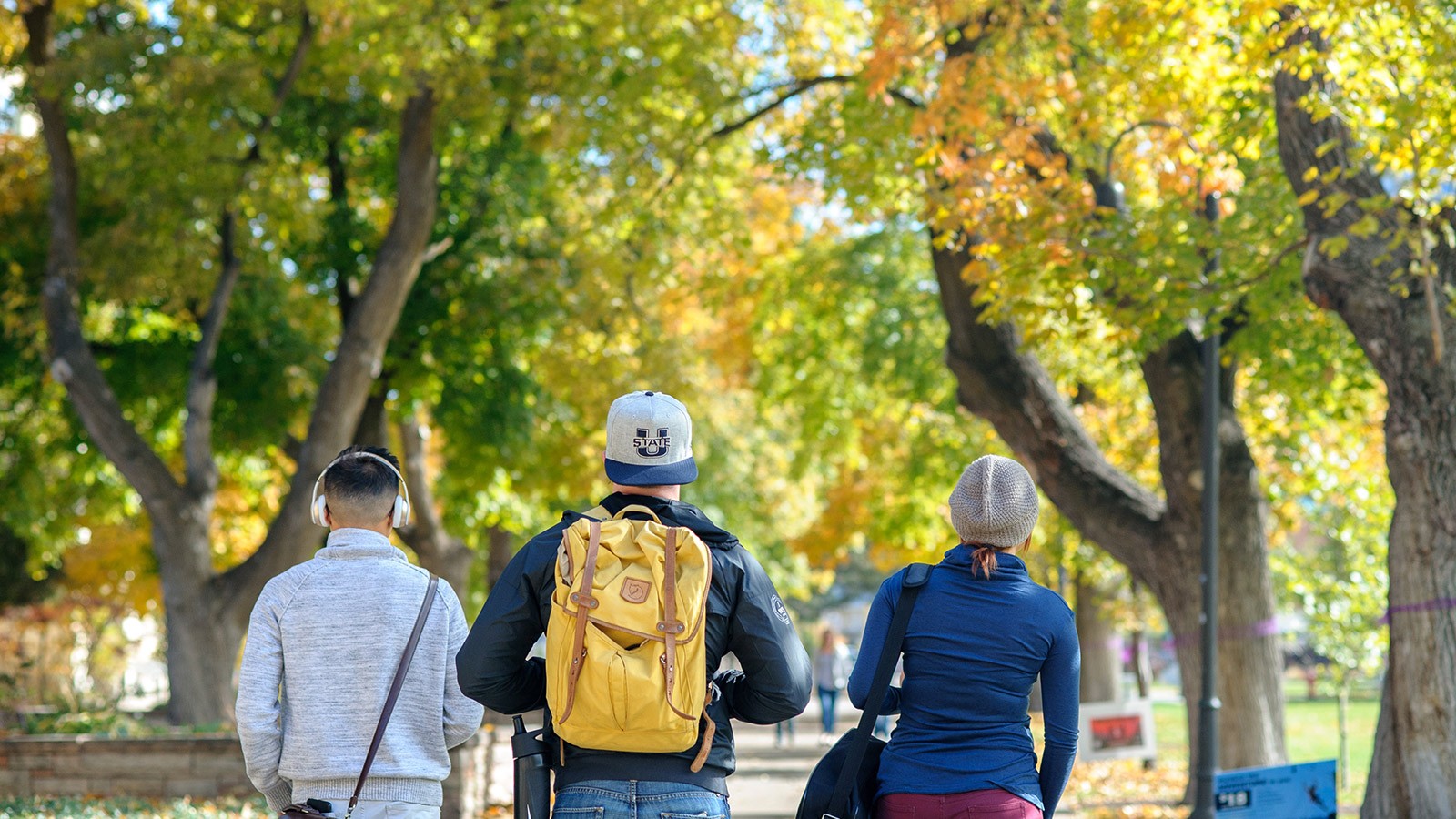 Students walking outside.